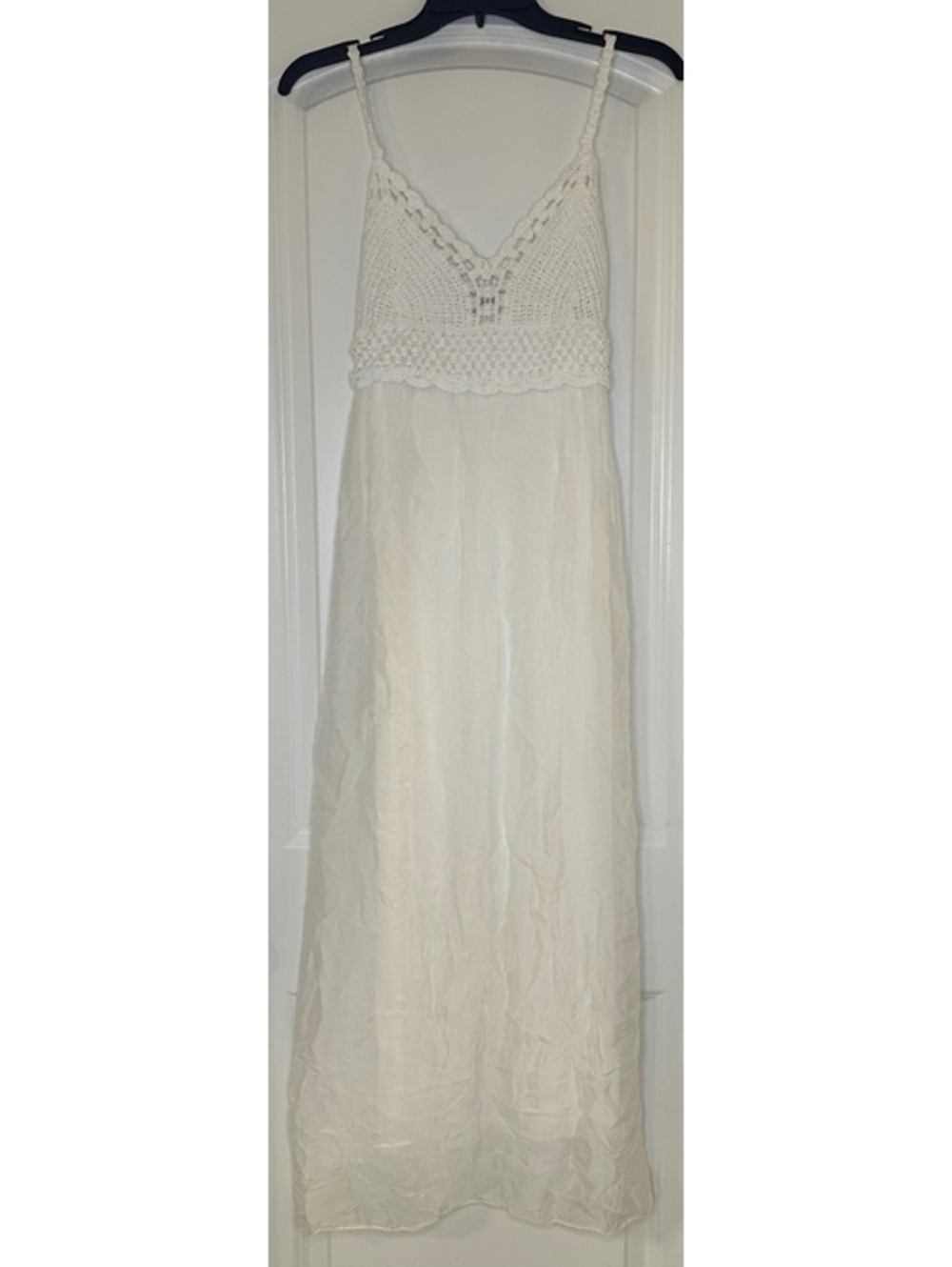 Bellalambra White Crochet Top Maxi Dress Size 11